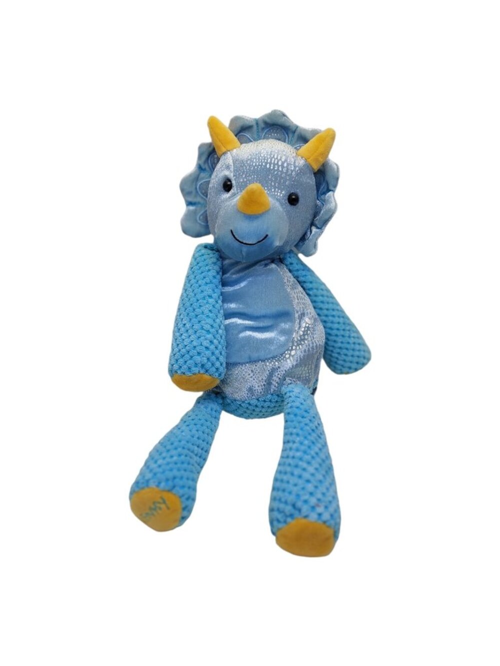 Scentsy Buddy Terra The Triceratops Dinosaur Plush Stuffed Animal Blue yellow